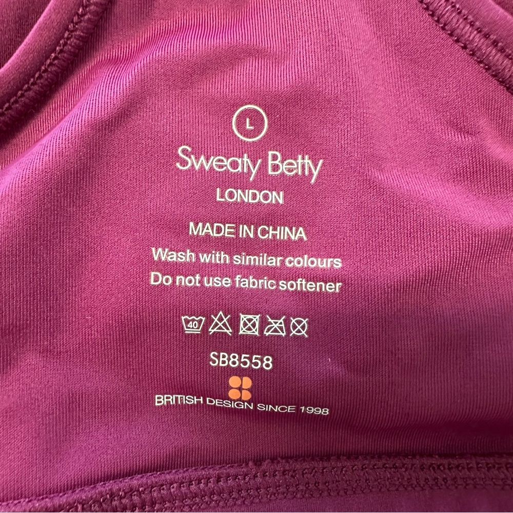 Sweaty Betty Berry Front-Zip High Neck Sports Bra - Picture 8 of 8